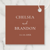 Elegant Minimal Rustic Terracotta Script Wedding Geschenkanhänger (Rückseite)