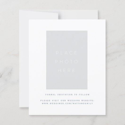 Elegant Minimal Save the Date (Rückseite)