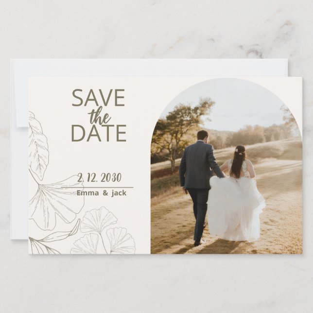 Elegant Minimal Save the Date Card (Vorderseite)