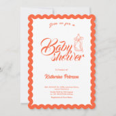 Elegant Minimal Scalloped Baby Shower Invitation Einladung (Vorderseite)