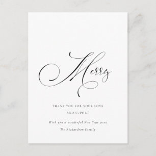 Elegant Minimal Script Frohe Weihnachtsgrüße Postkarte