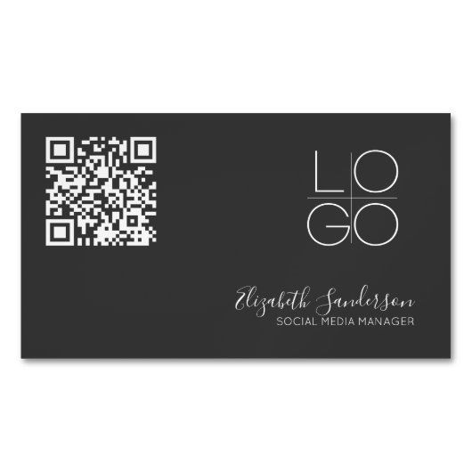 ELEGANT MINIMAL SCRIPT QR CODE Business MAGNET (Vorderseite)