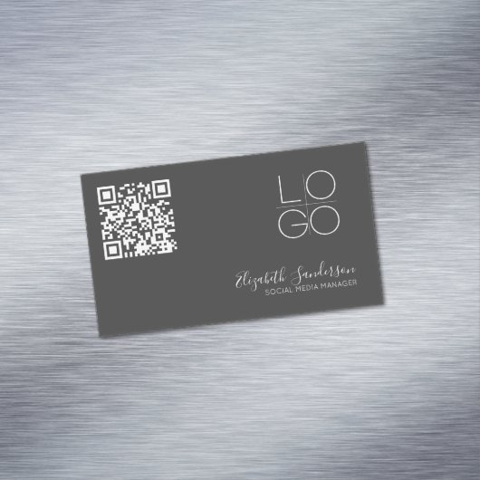 ELEGANT MINIMAL SCRIPT QR CODE Business MAGNET (Beispiel)