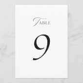 Elegant Minimal Script Wedding Table Numbers 1–19 Dankeskarte (Rückseite)