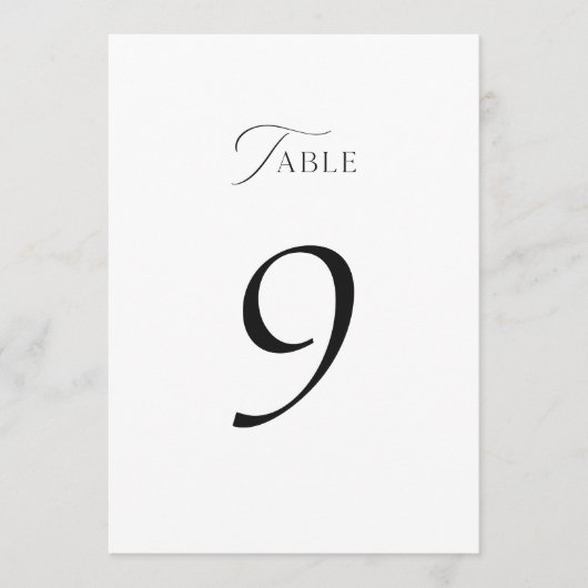Elegant Minimal Script Wedding Table Numbers 1–19 Dankeskarte (Vorderseite)