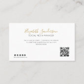 ELEGANT MINIMAL SCRIPT YOUR QR CODE Business Card Visitenkarte (Rückseite)