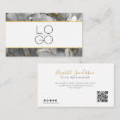 ELEGANT MINIMAL SCRIPT YOUR QR CODE Business Card Visitenkarte (Vorne/Hinten)