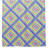 Elegant Minimal Simple Geometric quadful farbig Duschvorhang (Vorderseite)