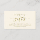 Elegant-Minimal-Skript, Ein Hinweis auf Geschenke Begleitkarte (Vorderseite)