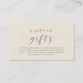 Elegant-Minimal-Skript, Ein Hinweis auf Geschenke Begleitkarte (Vorderseite)