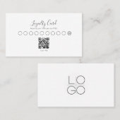 ELEGANT MINIMAL SKRIPT IHRE QR CODE LOYALTY CARD VISITENKARTE (Vorne/Hinten)