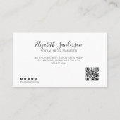 ELEGANT MINIMAL SKRIPT IHRE QR CODE-Visitenkarte Visitenkarte (Rückseite)