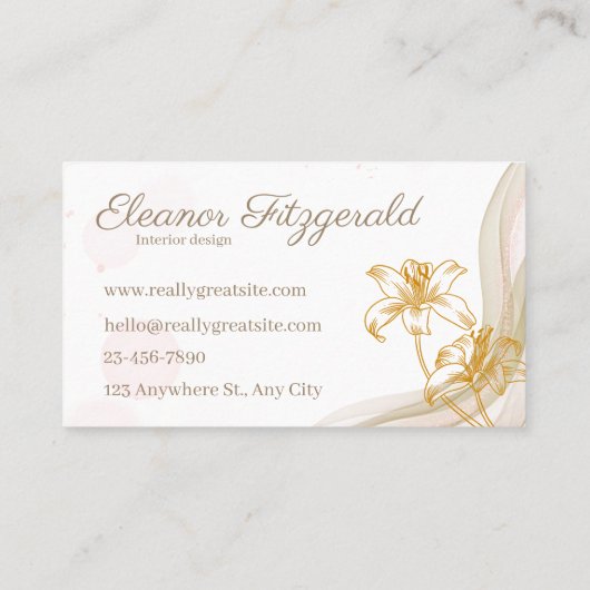 Elegant Minimal Soft Contact Card Visitenkarte (Rückseite)