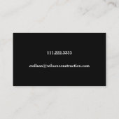 Elegant Minimal Solid Black Visitenkarte (Rückseite)