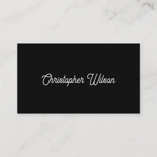Elegant Minimal Solid Black Visitenkarte (Vorderseite)