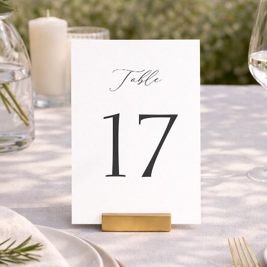 Elegant Minimal Table Numbers 1–19 Einladung