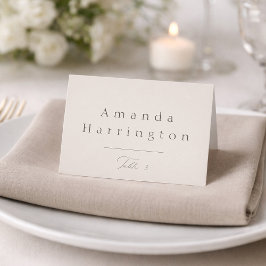 Elegant Minimal Taupe Wedding Place Card  Tischnummer