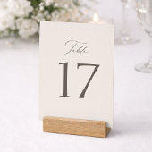 Elegant Minimal Taupe Wedding Table Numbers 1–19 Dankeskarte