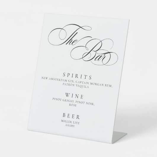 Elegant Minimal The Bar Sign modern  Sockelschild (Vorderseite)