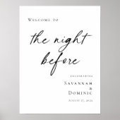 Elegant minimal The Night Before Rehearsal welcome Poster (Vorne)