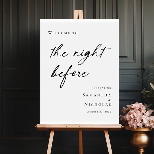 Elegant minimal The Night Before Rehearsal welcome Poster