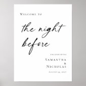 Elegant minimal The Night Before Rehearsal welcome Poster (Vorne)