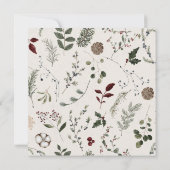 Elegant Minimal Watercolor Berry Wreath Einladung (Rückseite)