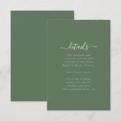 Elegant Minimal Wedding Details Enclosure Card Begleitkarte (Vorne/Hinten)