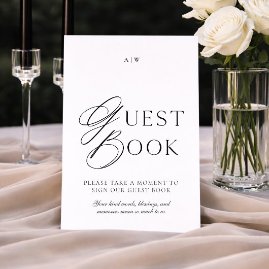 Elegant Minimal Wedding Guest Book Sign Einladung