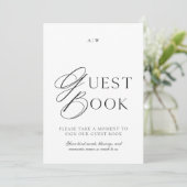 Elegant Minimal Wedding Guest Book Sign Einladung (Stehend Vorderseite)
