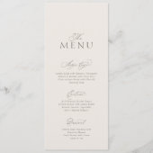 Elegant Minimal Wedding Menu Card with Pattern Einladung (Vorderseite)