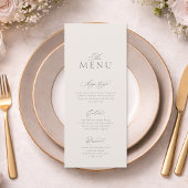 Elegant Minimal Wedding Menu Card with Pattern Einladung