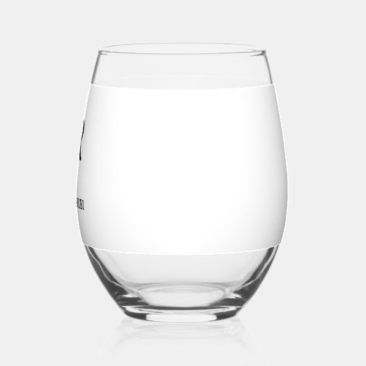 Elegant Minimal Wedding Monogram Stemless Wine Gla Weinglas Ohne Stiel (Links)