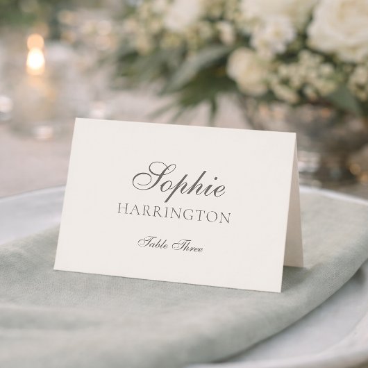 Elegant Minimal Wedding Place Card  Tischnummer