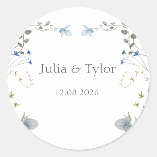 Elegant Minimal Wedding Sticker (Vorderseite)