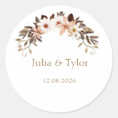 Elegant Minimal Wedding Sticker (Vorderseite)