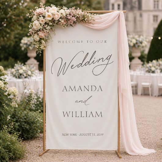 Elegant Minimal Wedding Welcome Banner