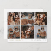 Elegant Minimal Weihnachten | Moderne 6 Foto (Vorne/Hinten)