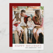 Elegant Minimal Weihnachten | Moderne Familie 1 Fo (Vorne/Hinten)