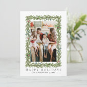 Elegant Minimal Weihnachten | Moderne Familie 1 Fo (Stehend Vorderseite)