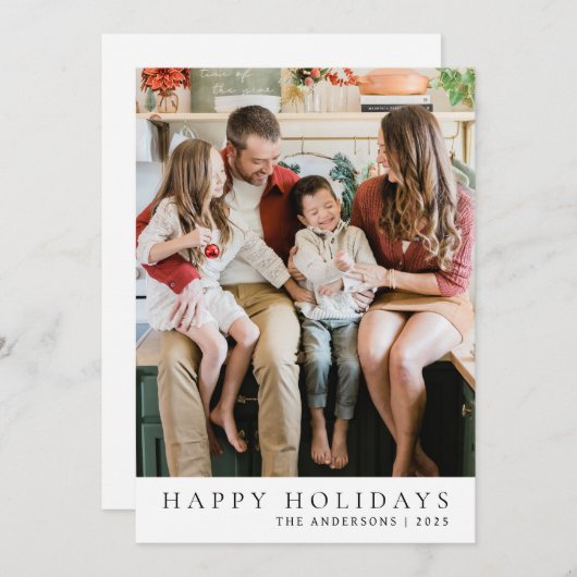 Elegant Minimal Weihnachten | Moderne Familie 1 Fo (Vorne/Hinten)