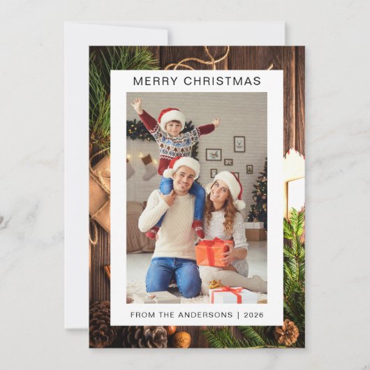 Elegant Minimal Weihnachten | Moderne Familie 1 Fo (Vorderseite)