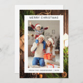 Elegant Minimal Weihnachten | Moderne Familie 1 Fo (Vorne/Hinten)