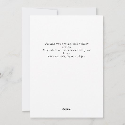 Elegant Minimal Weihnachten | Moderne Familie 1 Fo (Rückseite)