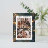 Elegant Minimal Weihnachten | Moderne Familie 2 Fo (Stehend Vorderseite)