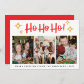 Elegant Minimal Weihnachten | Moderne Familie 3 Fo (Vorne/Hinten)