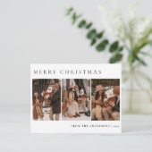 Elegant Minimal Weihnachten | Moderne Familie 3 Fo (Stehend Vorderseite)