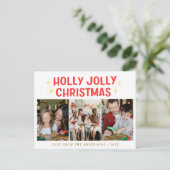 Elegant Minimal Weihnachten | Moderne Familie 3 Fo (Stehend Vorderseite)