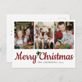 Elegant Minimal Weihnachten | Moderne Familie 3 Fo (Vorne/Hinten)