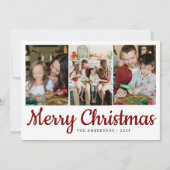 Elegant Minimal Weihnachten | Moderne Familie 3 Fo (Vorderseite)